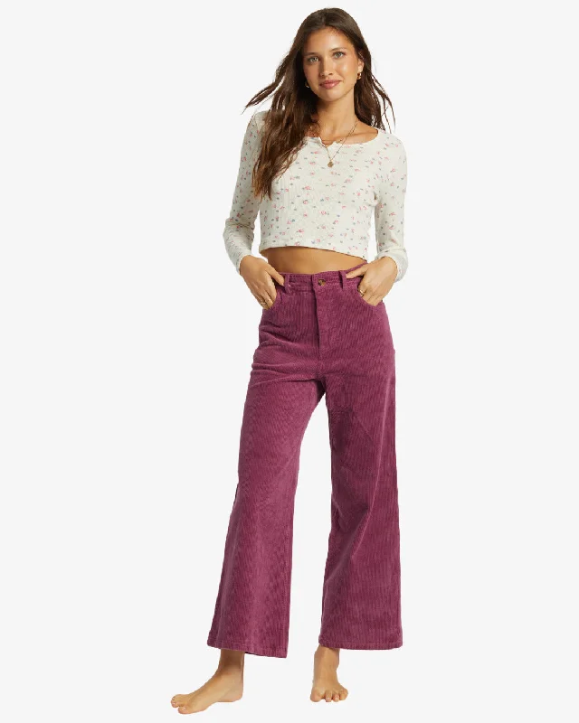 women's reversible pantsBillabong Be Free Cord Pants-Blackberry