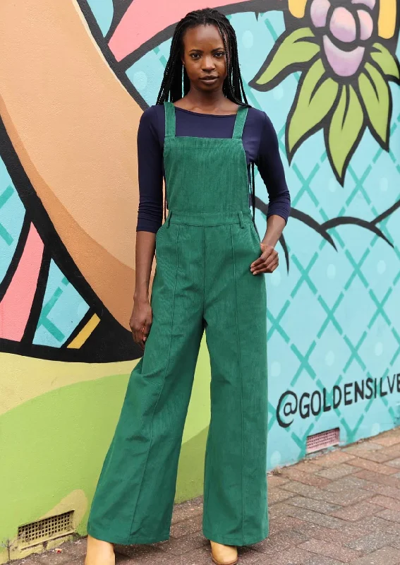 women's spandex pantsCorduroy Overalls Hunter Green