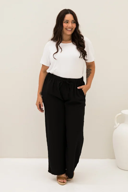 women's stretch pantsSamara Pant | Black Tencel