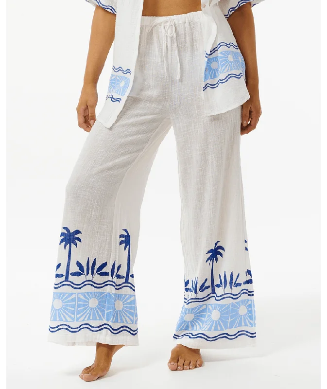 women's timeless pantsRip Curl Santorini Sun Printed Pants-Blue