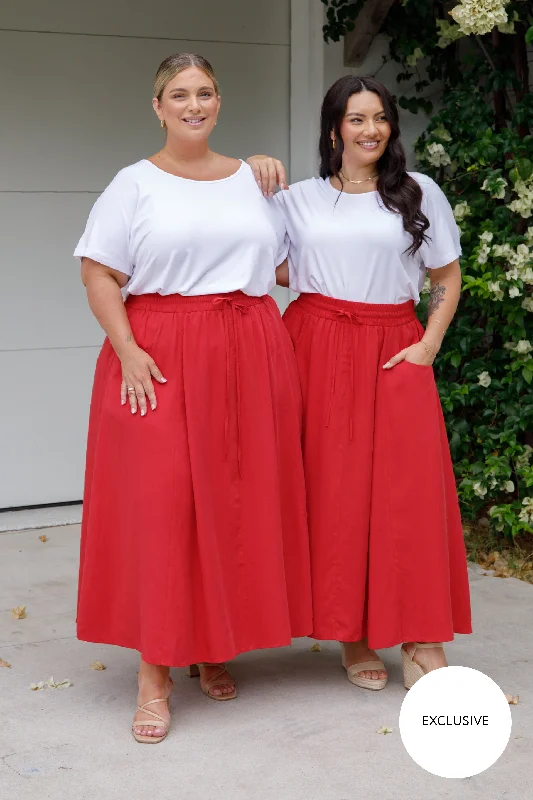 women's jogger pantsEsme Skirt | Cherry Red