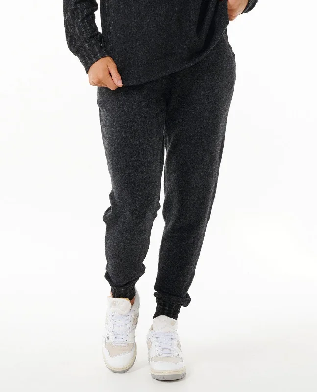 women's summer pantsRip Curl Cosy III Track Pants-Black Marle