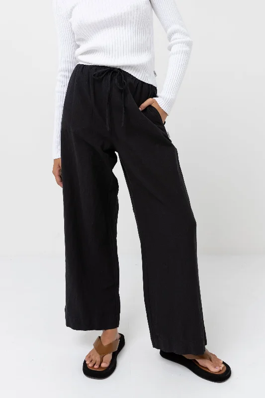 women's formal pantsClassic Drawstring Pant Black