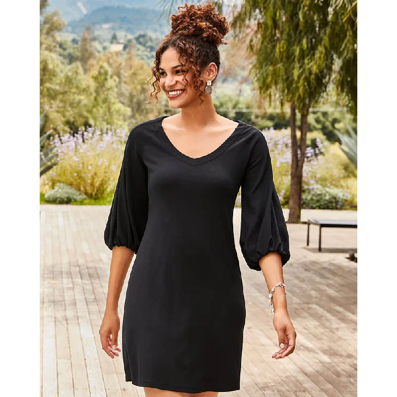 Flowery Long Sleeves Smock DressTommy Bahama Women's Darcy Long Sleeve Dress - Black