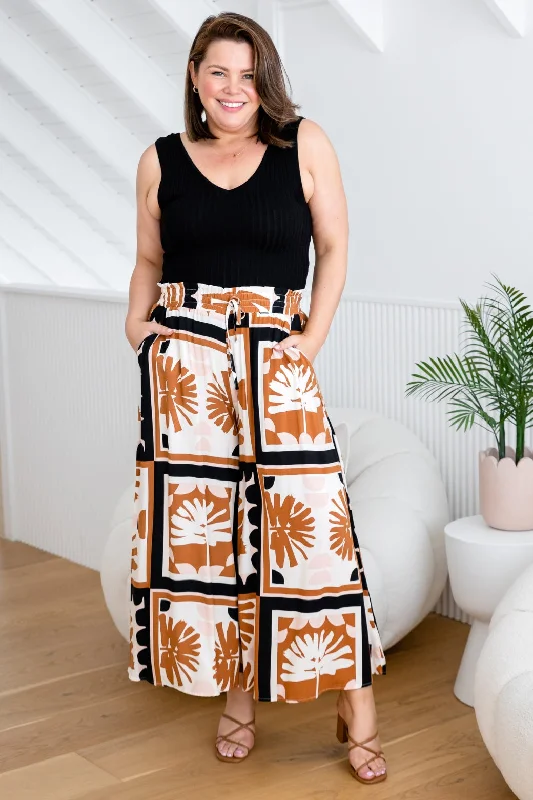 women's luxury pantsSkye Wide Leg Pants Sahara Print