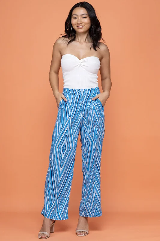 women's striped pantsFINAL SALE | Lucille Pants Mimi Print Blue