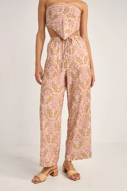 women's wool pantsJessie Paisley Drawstring Pant Rose