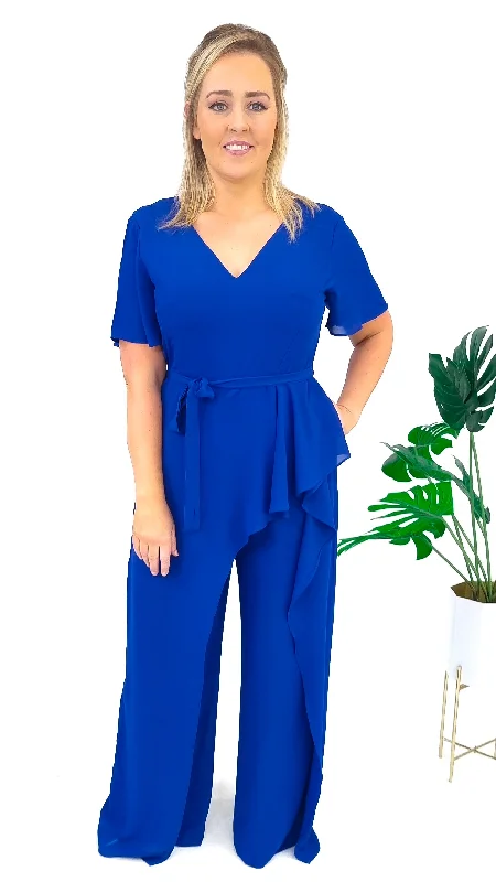 women's jumpsuits for breathable wearSarina Blue Jumpsuit