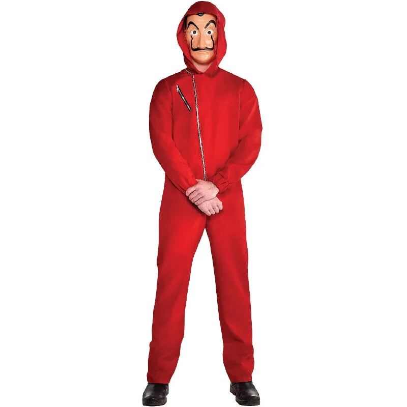 women's jumpsuits with lace detailsMoney Heist Fancy Dress Jumpsuit Costume Mask Salvador Dali La Casa De Papel