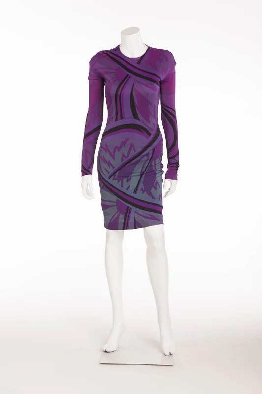 stylish Mimi dresses for teenagersEmilio Pucci - NWT Long Sleeve Purple Mini Dress - IT 42