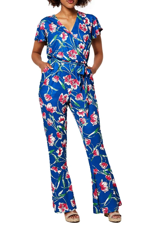 women's jumpsuits with buttonsLeota Women's Gabriella Tie Waist Jumpsuit Blue Size Small