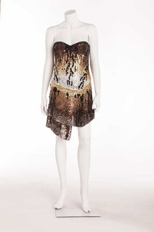 stylish midi Mimi dresses for versatile wearRoberto Cavalli - New with Tags Tiger Print Sequin Mini Dress - IT 42