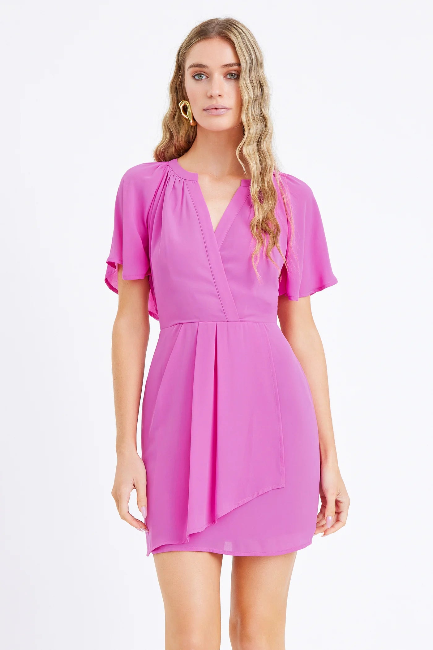 affordable Mimi dressesAnnalise Flutter Sleeve Draped Mini Dress