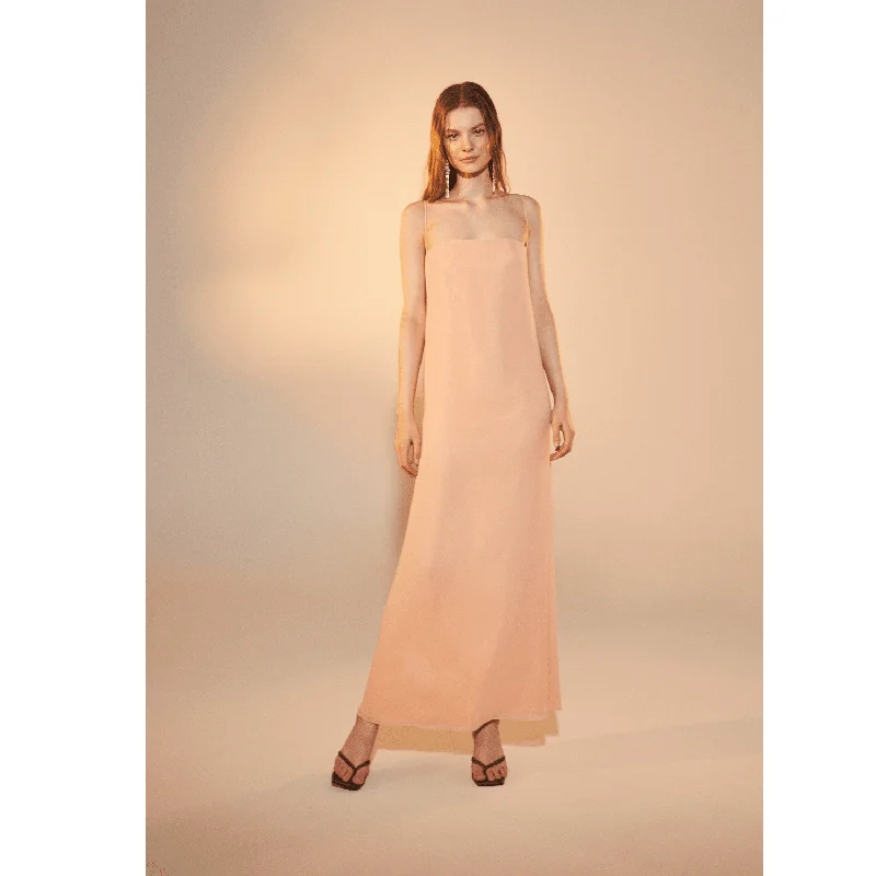 maxi dresses with front pocketsAella Long Dress in Apricot Cream