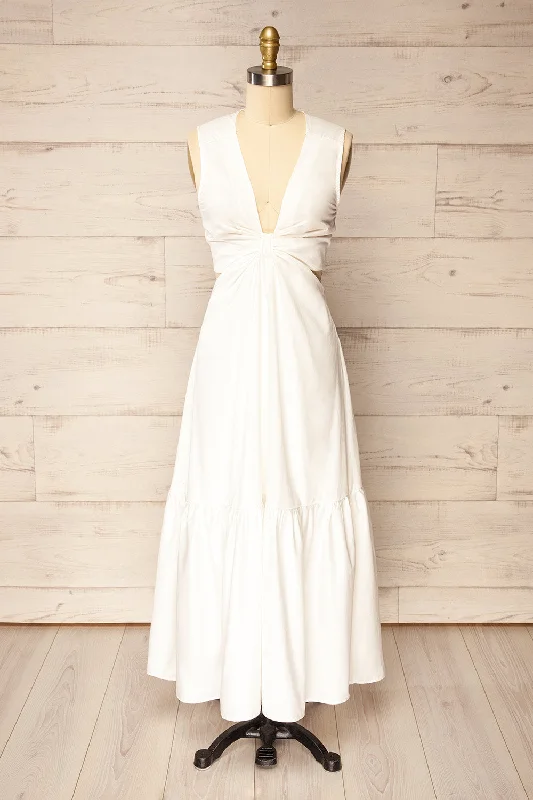 maxi dresses for partiesCamden Ivory | Long Dress w/ Open Back