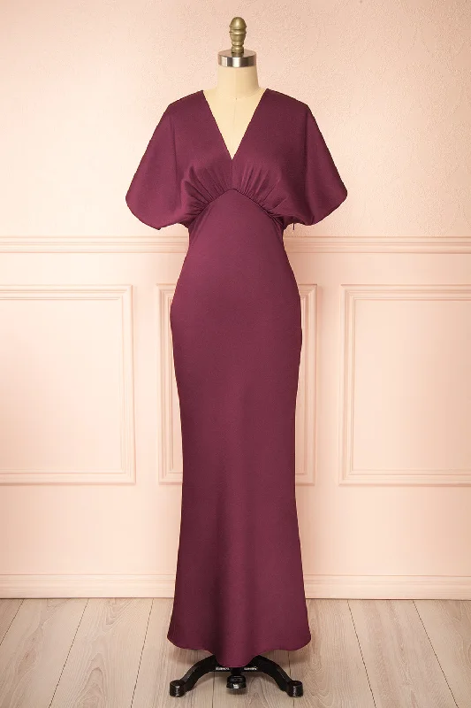 maxi dresses under $100Dracaris | Long Burgundy Satin Dress