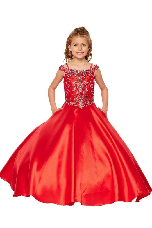 maxi dresses for garden partiesLong Off Shoulder Flower Girls Dress