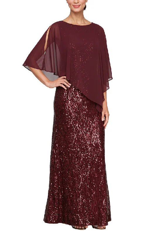 floral print maxi dressesLong Sequin Dress with Asymmetric Overlay