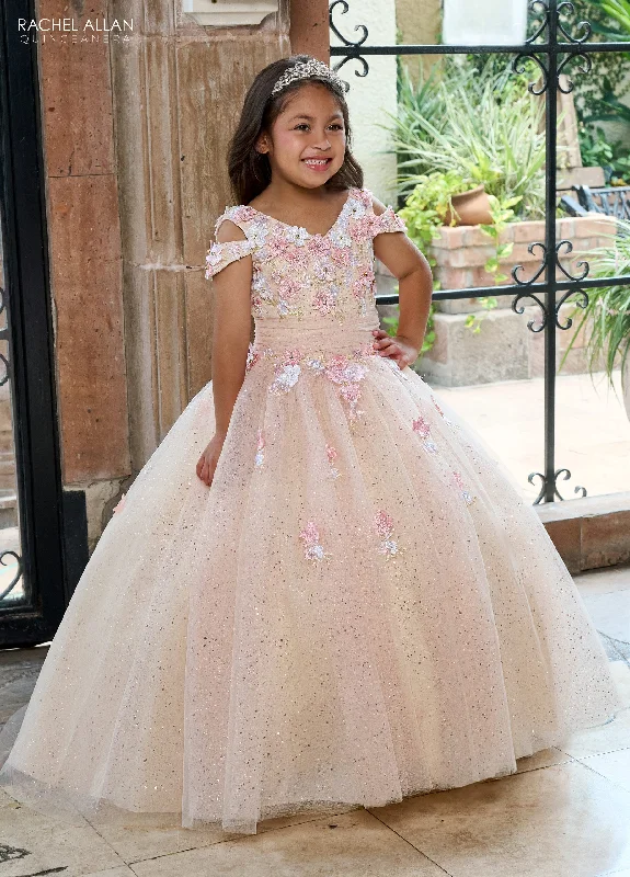 maxi dresses for autumnRachel Allan RQ4041 Long Glitter Flower Girl Dress