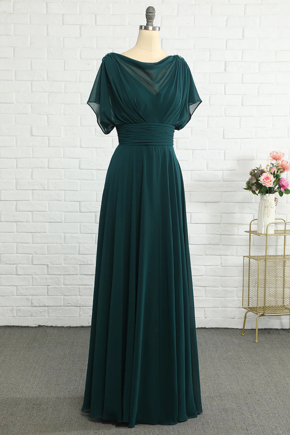 bridesmaid dresses that match wedding dressGreen Chiffon Long Dress Mother of Bride Dress