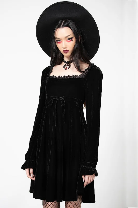 Fresh Floral Long Sleeves DressImperia Long Sleeve Velvet Dress [B]