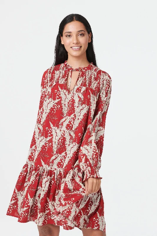 Formal Long Sleeves Bodycon DressFloral Long Sleeve Smock Dress