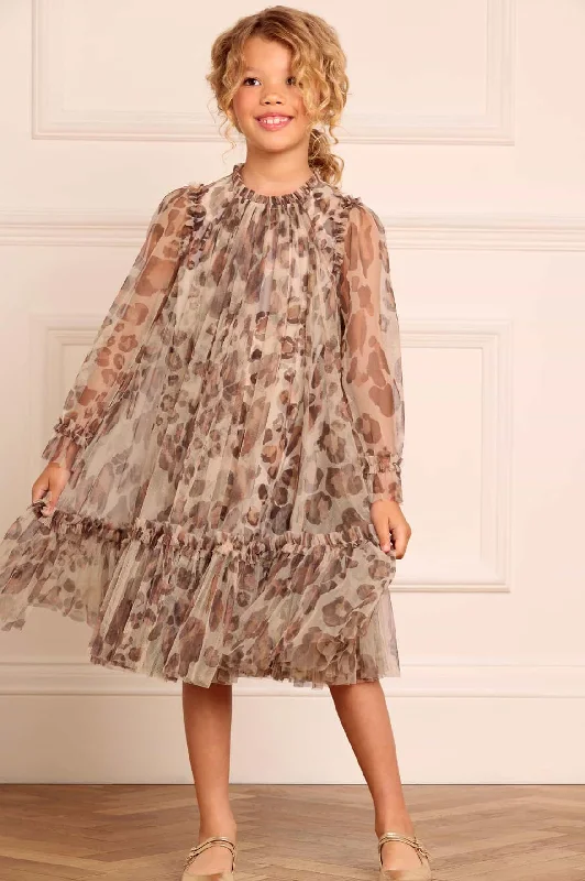 Fabulous Long Sleeves DressLeopard Long Sleeve Kids Dress