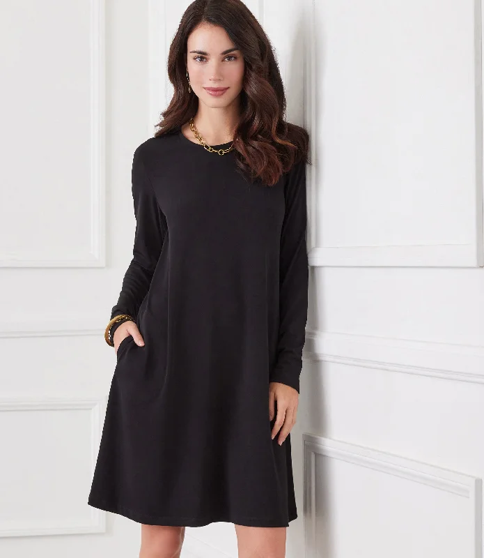 Formal Long Sleeves Lace-Up DressLong Sleeve Travel Jersey Dress