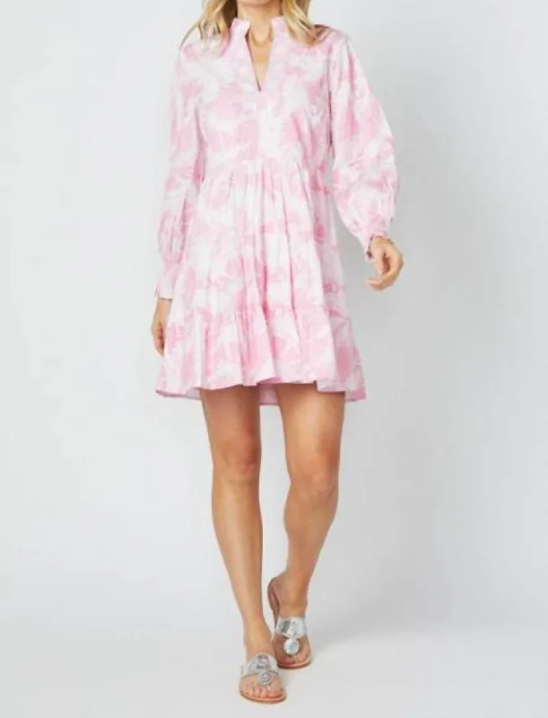 Fabulous Lace Long Sleeves DressLong Sleeve Tunic Dress In Pink Bradley