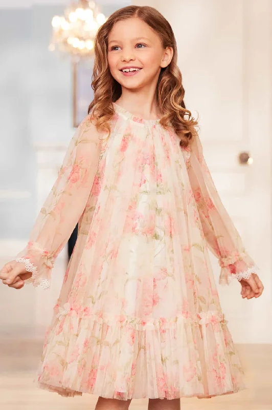 Fabulous Formal Long Sleeves DressSummer Posy Long Sleeve Kids Dress